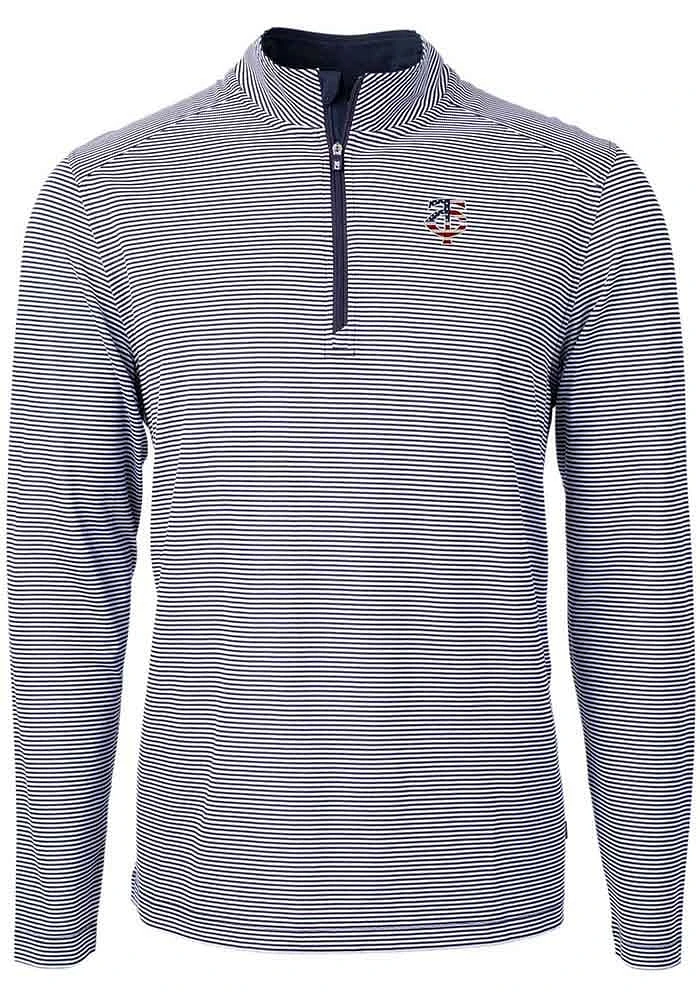 Cutter and Buck Minnesota Twins Mens Navy Blue Virtue Eco Pique Big Tall Qtr Zip