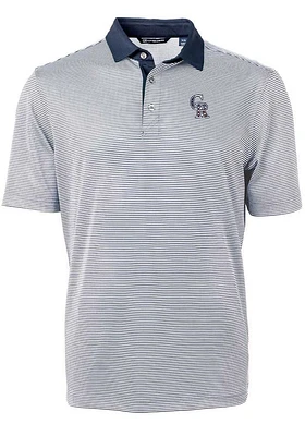 Cutter and Buck Colorado Rockies Navy Blue Virtue Eco Pique Micro Stripe Big Tall Polo