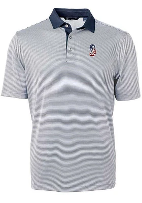Cutter and Buck Seattle Mariners Navy Blue Virtue Eco Pique Micro Stripe Big Tall Polo