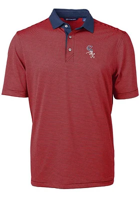 Cutter and Buck Chicago White Sox Red Virtue Eco Pique Micro Stripe Big Tall Polo