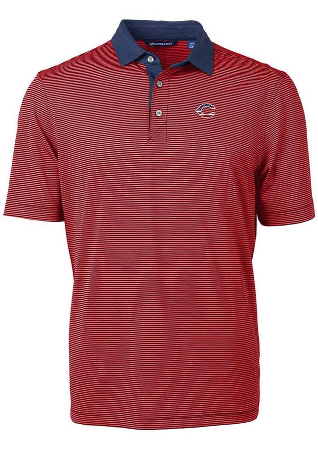 Cutter and Buck Cincinnati Reds Red Virtue Eco Pique Micro Stripe Big Tall Polo