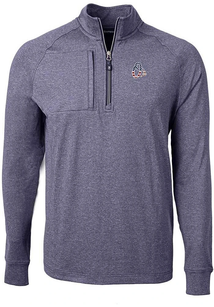 Cutter and Buck Baltimore Orioles Mens Navy Blue Americana Adapt Eco Long Sleeve Qtr Zip Pullover