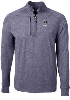 Cutter and Buck Boston Red Sox Mens Navy Blue Americana Adapt Eco Long Sleeve Qtr Zip Pullover