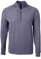 Cutter and Buck Chicago Cubs Mens Navy Blue Americana Adapt Eco Long Sleeve Qtr Zip Pullover
