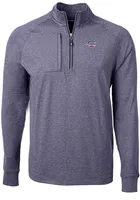 Cutter and Buck Cincinnati Reds Mens Navy Blue Americana Adapt Eco Long Sleeve 1/4 Zip Pullover