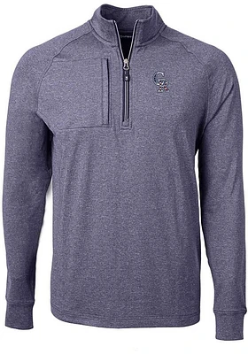 Cutter and Buck Colorado Rockies Mens Navy Blue Americana Adapt Eco Long Sleeve Qtr Zip Pullover