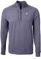 Cutter and Buck Houston Astros Mens Navy Blue Americana Adapt Eco Long Sleeve Qtr Zip Pullover