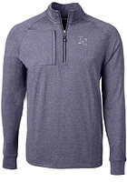 Cutter and Buck Kansas City Royals Mens Navy Blue Americana Adapt Eco Long Sleeve Qtr Zip Pullover