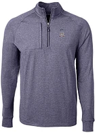 Cutter and Buck Los Angeles Angels Mens Navy Blue Americana Adapt Eco Long Sleeve Qtr Zip Pullover