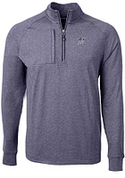Cutter and Buck Miami Marlins Mens Navy Blue Americana Adapt Eco Long Sleeve Qtr Zip Pullover