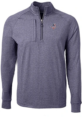 Cutter and Buck Minnesota Twins Mens Navy Blue Adapt Eco Knit Long Sleeve Qtr Zip Pullover