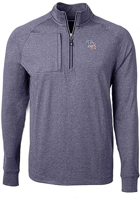 Cutter and Buck Tampa Bay Rays Mens Navy Blue Americana Adapt Eco Long Sleeve Qtr Zip Pullover