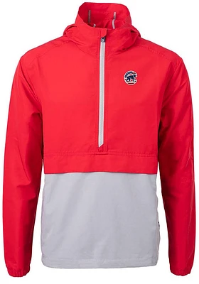 Cutter and Buck Chicago Cubs Mens Red Charter Eco Pullover Jackets