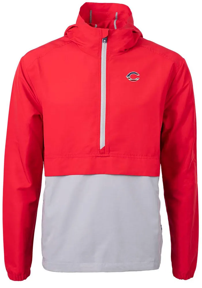 Cutter and Buck Cincinnati Reds Mens Charter Eco Pullover Jackets