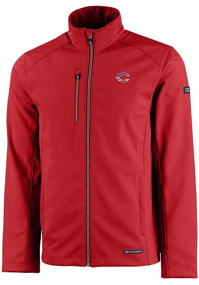 Cutter and Buck Cincinnati Reds Mens Red Evoke Softshell Light Weight Jacket