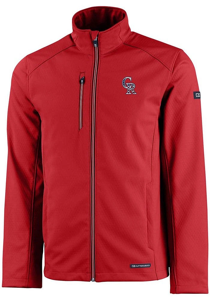 Cutter and Buck Colorado Rockies Mens Red Evoke Softshell Light Weight Jacket