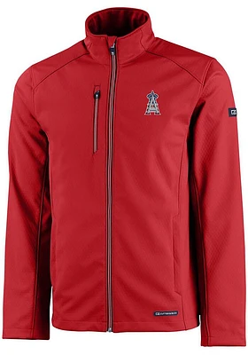 Cutter and Buck Los Angeles Angels Mens Red Evoke Softshell Light Weight Jacket