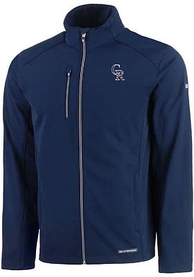 Cutter and Buck Colorado Rockies Mens Navy Blue Evoke Softshell Light Weight Jacket