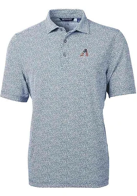 Cutter and Buck Arizona Diamondbacks Mens Navy Blue Virtue Eco Pique Botanical Short Sleeve Polo