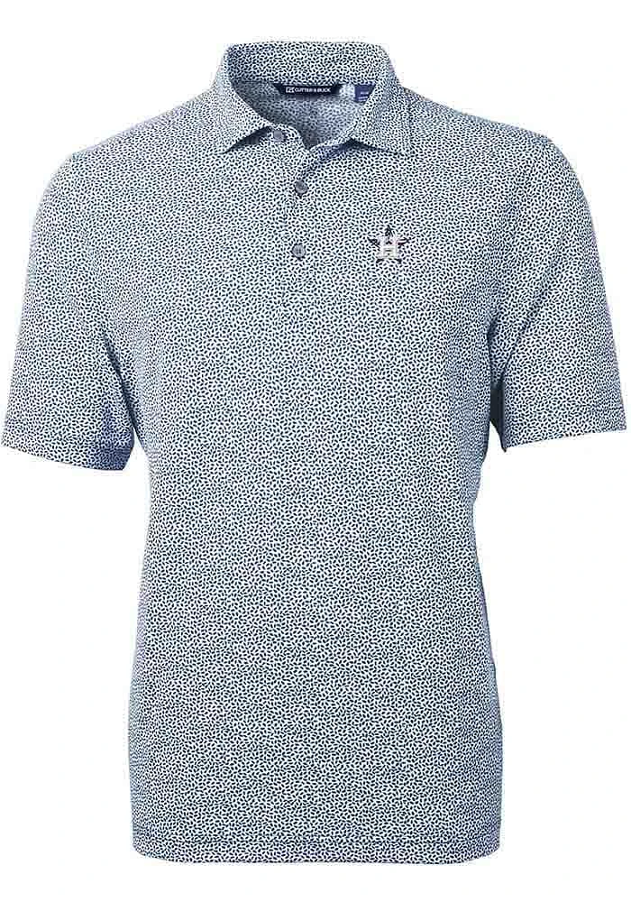 Cutter and Buck Houston Astros Mens Navy Blue Stars Stripes Virtue Eco Pique Botanical Short..