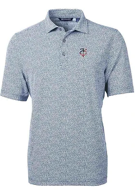Cutter and Buck Minnesota Twins Mens Navy Blue Stars Stripes Virtue Eco Pique Botanical Shor..