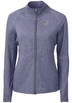 Cutter and Buck Washington Nationals Womens Navy Blue Adapt Eco Knit Light Weight Jacket