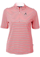Cutter and Buck Arizona Diamondbacks Womens Red Virtue Eco Pique Stripe Short Sleeve Polo Shirt