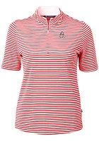 Cutter and Buck Baltimore Orioles Womens Red Virtue Eco Pique Stripe Short Sleeve Polo Shirt