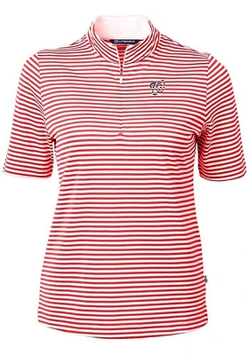 Cutter and Buck Washington Nationals Womens Red Stars Stripes Virtue Eco Pique Stripe Short ..