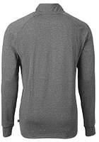 Mens Ohio State Buckeyes Black Cutter and Buck Adapt Eco Knit Qtr Zip