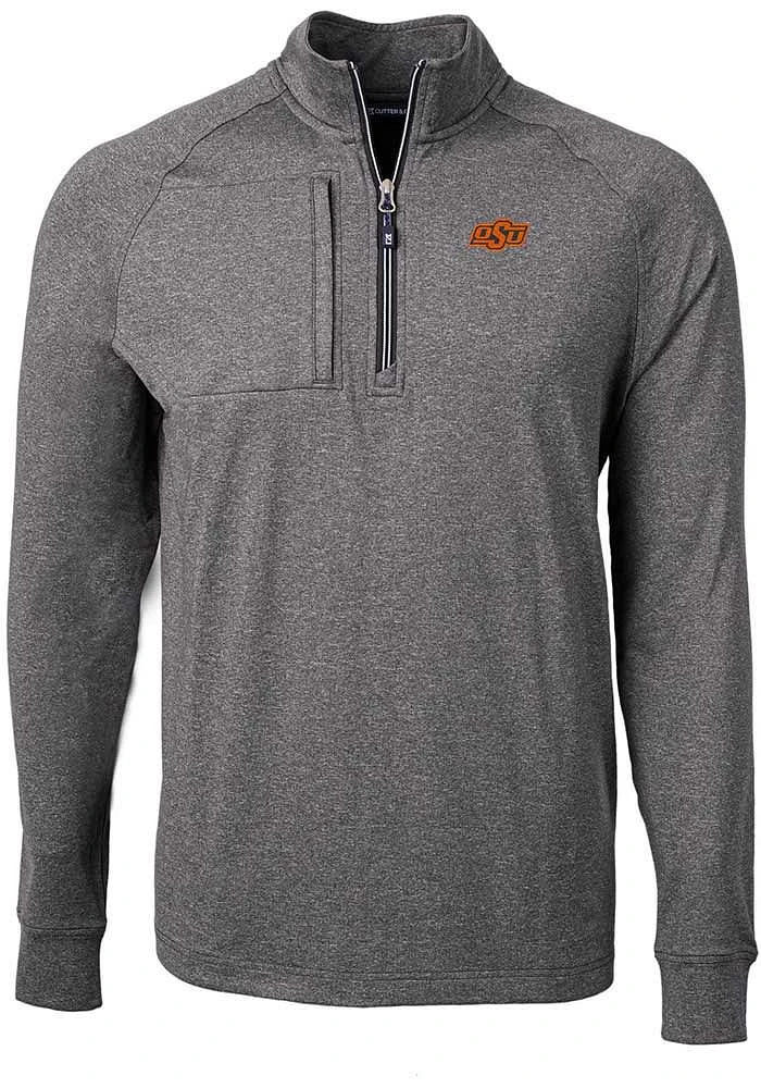 Cutter and Buck Oklahoma State Cowboys Mens Adapt Eco Knit Big Tall Qtr Zip