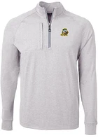 Cutter and Buck Oregon Ducks Mens Grey Adapt Eco Knit Big Tall Qtr Zip