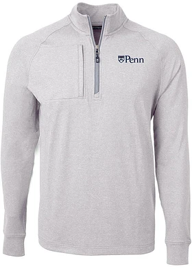 Cutter and Buck Pennsylvania Quakers Mens Adapt Eco Knit Big Tall Qtr Zip