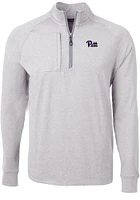 Cutter and Buck Pitt Panthers Mens Grey Adapt Eco Knit BT Big Tall Qtr Zip