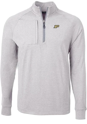Cutter and Buck Purdue Boilermakers Mens Adapt Eco Knit Big Tall Qtr Zip