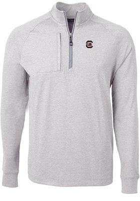 Cutter and Buck South Carolina Gamecocks Mens Grey Adapt Eco Knit Big Tall Qtr Zip