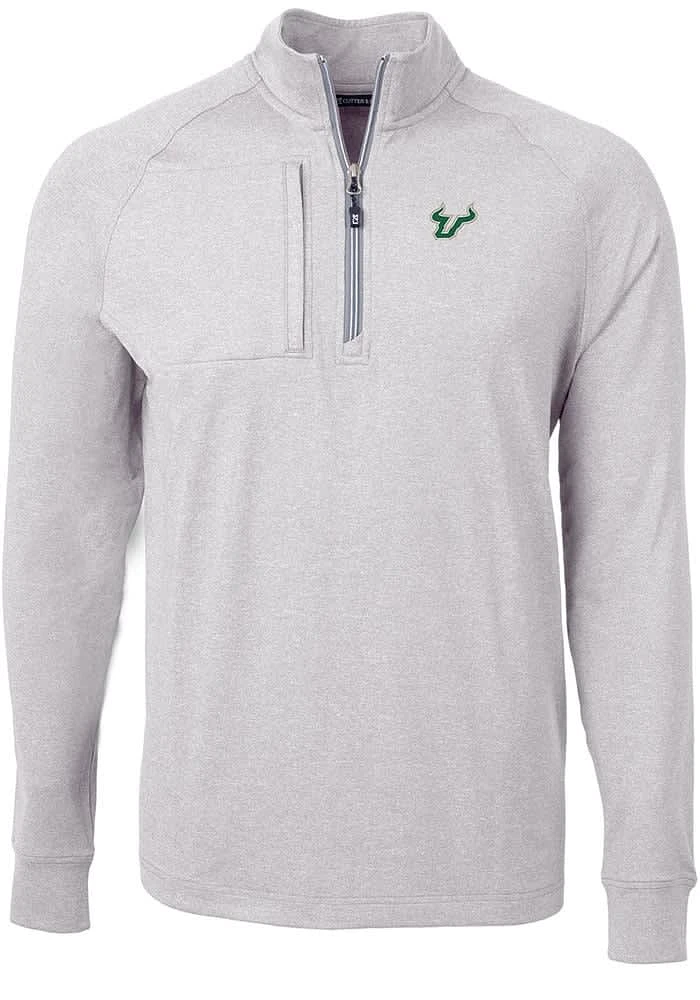 Cutter and Buck South Florida Bulls Mens Adapt Eco Knit Big Tall Qtr Zip