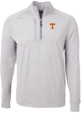 Cutter and Buck Tennessee Volunteers Mens Grey Adapt Eco Knit Big Tall Qtr Zip