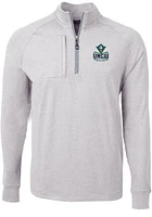 Cutter and Buck UNCW Seahawks Mens Grey Adapt Eco Knit Big Tall Qtr Zip