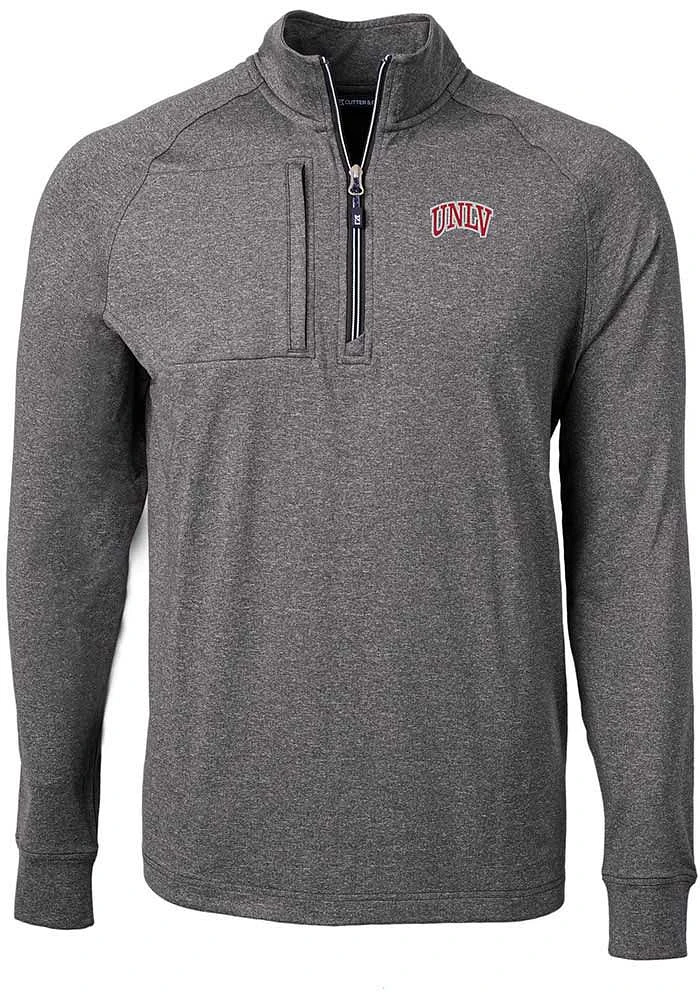 Cutter and Buck UNLV Runnin Rebels Mens Adapt Eco Knit Big Tall Qtr Zip