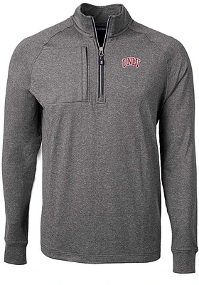 Cutter and Buck UNLV Runnin Rebels Mens Adapt Eco Knit Big Tall Qtr Zip