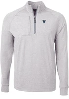 Cutter and Buck Villanova Wildcats Mens Grey Adapt Eco Knit Big Tall Qtr Zip
