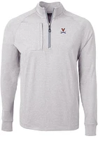 Cutter and Buck Virginia Cavaliers Mens Grey Adapt Eco Knit Big Tall Qtr Zip