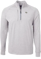 Cutter and Buck Wake Forest Demon Deacons Mens Grey Adapt Eco Knit Big Tall Qtr Zip