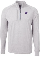 Cutter and Buck Washington Huskies Mens Adapt Eco Knit Big Tall Qtr Zip