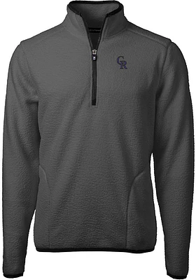 Cutter and Buck Colorado Rockies Mens Cascade Eco Sherpa Fleece Long Sleeve Qtr Zip Pullover