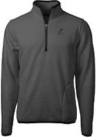 Cutter and Buck Miami Marlins Mens Cascade Eco Sherpa Fleece Long Sleeve Qtr Zip Pullover