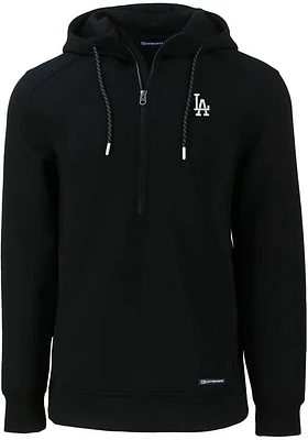 Cutter and Buck Los Angeles Dodgers Mens Black Roam Long Sleeve Hoodie