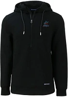 Cutter and Buck Miami Marlins Mens Black Roam Long Sleeve Hoodie