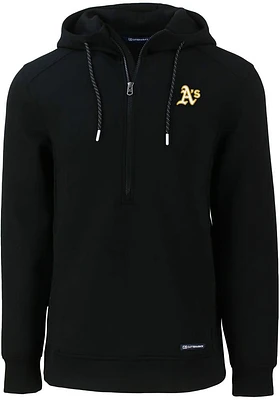 Cutter and Buck Oakland Athletics Mens Black Roam Long Sleeve Hoodie